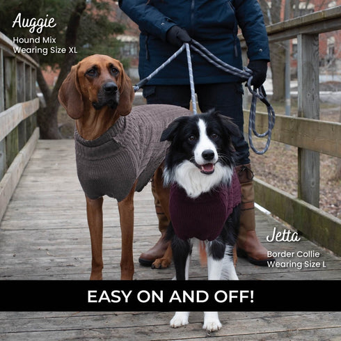 Shedrow K9 Brentwood Cable Knit Dog Sweater Plus MS Grey - Poudre Pet & Feed Supply 4